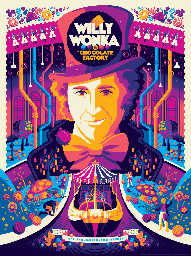 Illustration for article titled This Willy Wonka Poster Is as Colorful and Manic as the Movie Itself